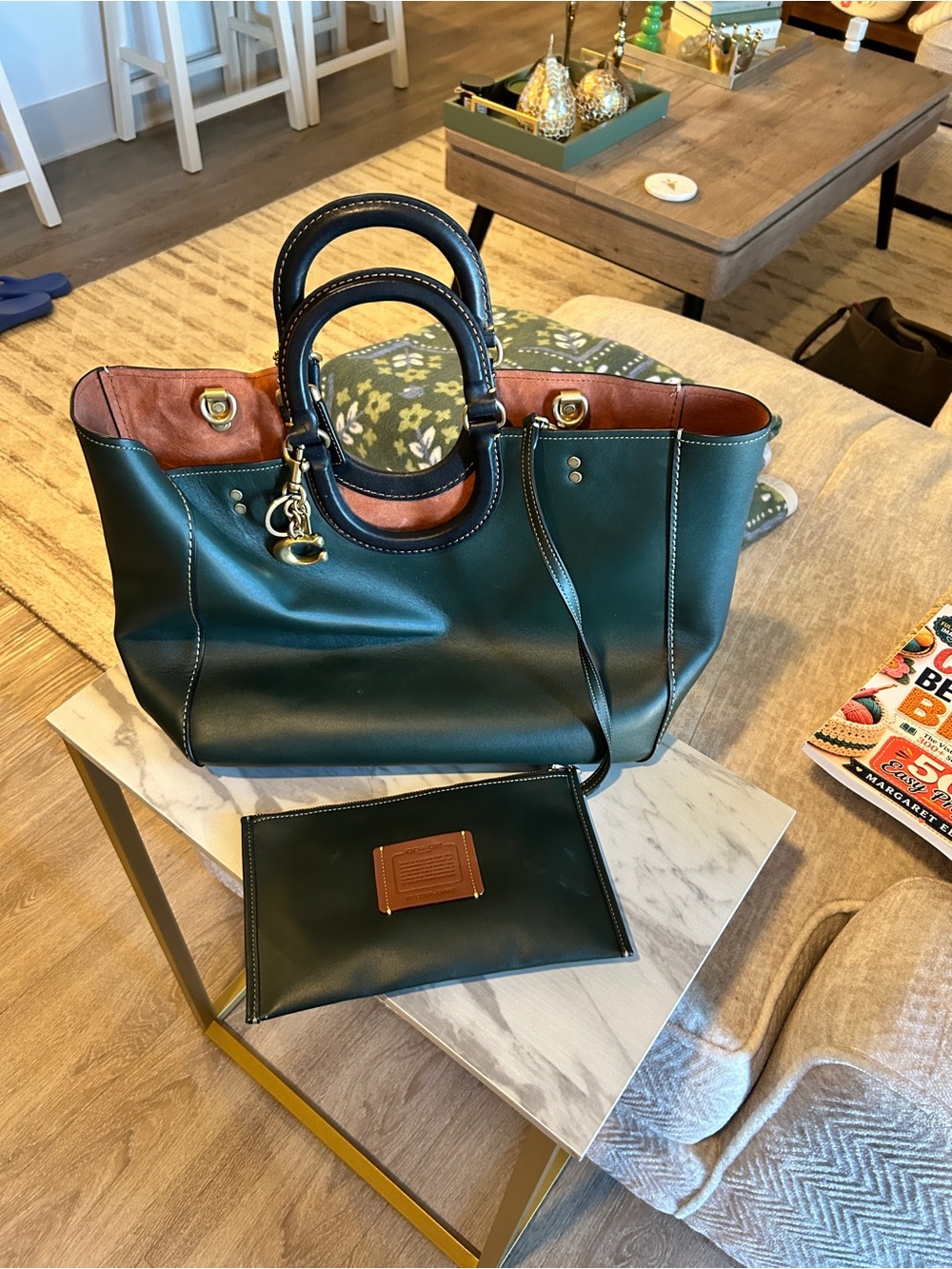 Beautiful Coach Tote Bag Hunter Green